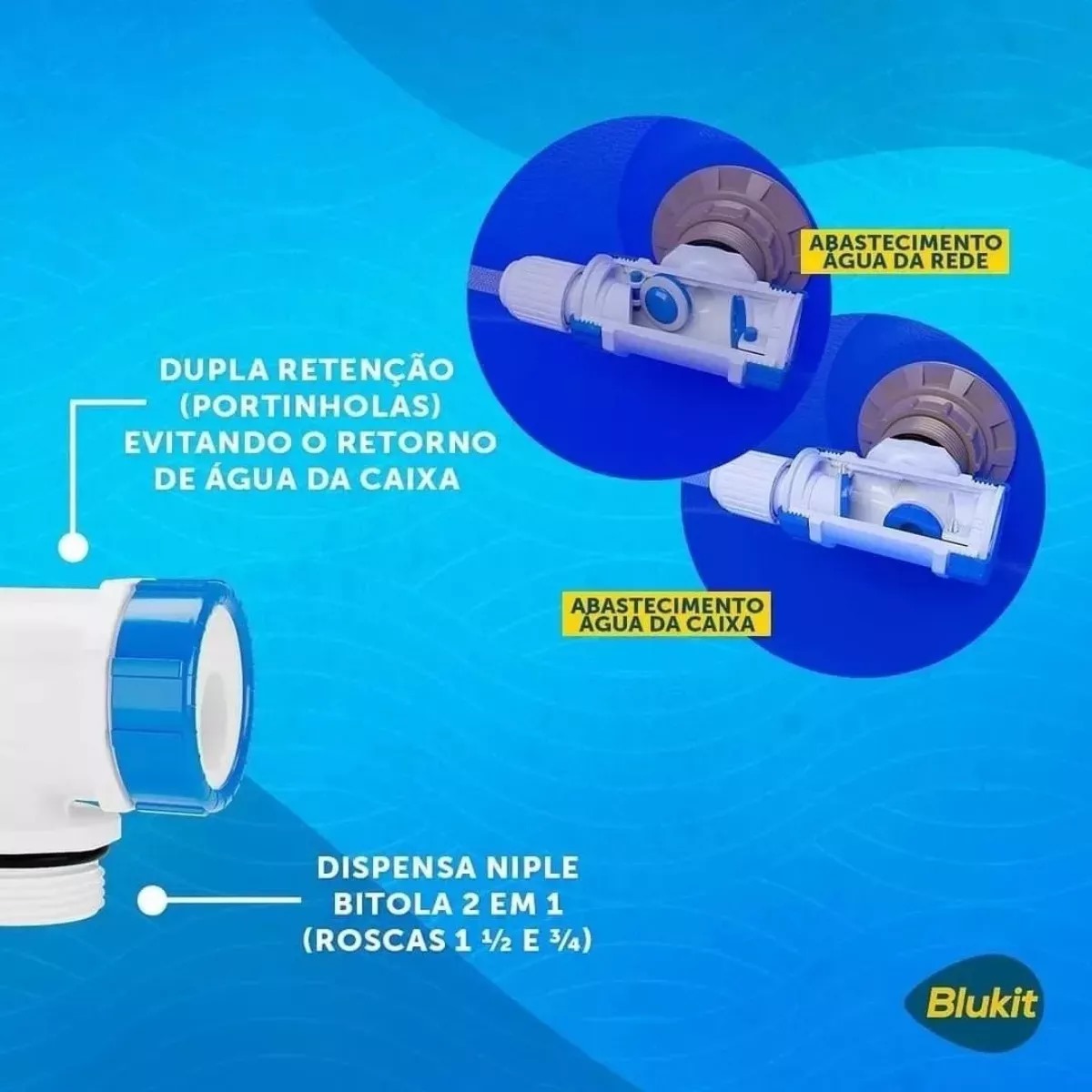 VALVÚLA ALTERNADORA PRESSÃO DUCHÃO P/CX DAGUA - BLUKIT