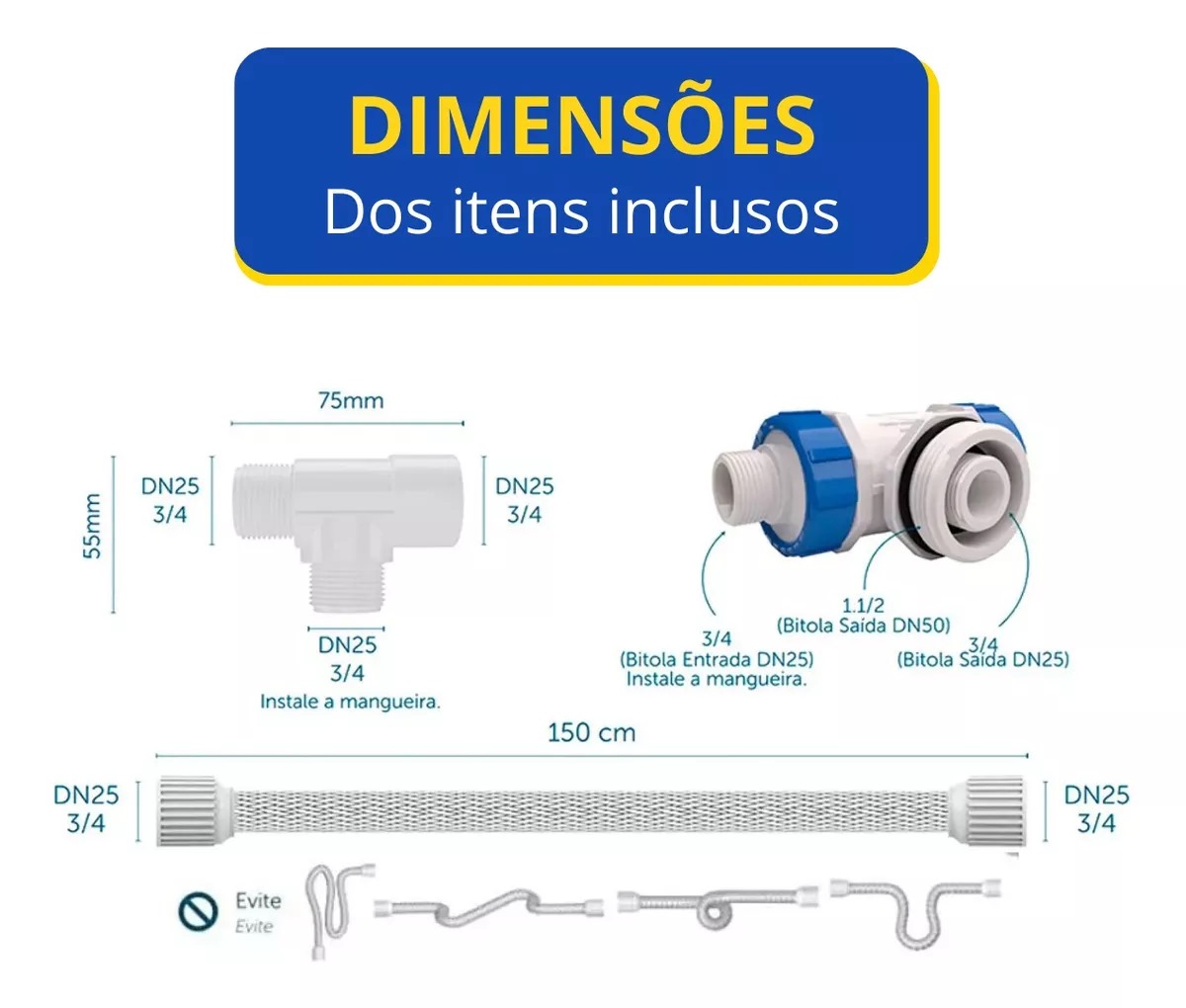 VALVÚLA ALTERNADORA PRESSÃO DUCHÃO P/CX DAGUA - BLUKIT